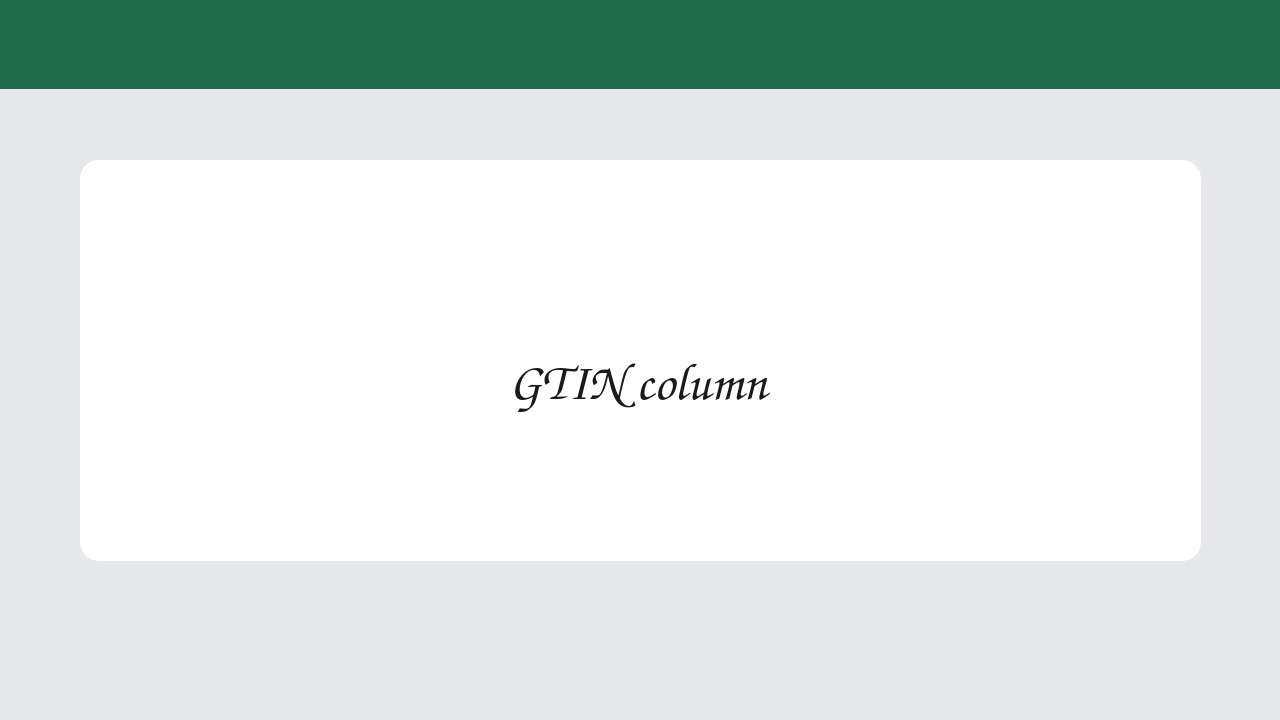 A pale grid with a green header row