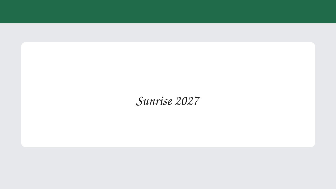 A pale card with a green square and a short row of bars