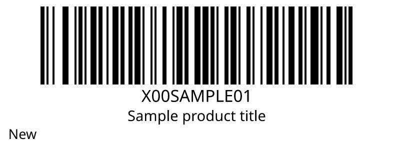 Sample Amazon FNSKU label